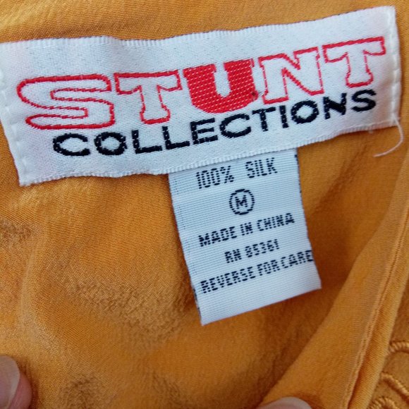 Stunt Collection Mustard 100% Silk Embroidered Top - Picture 6 of 13